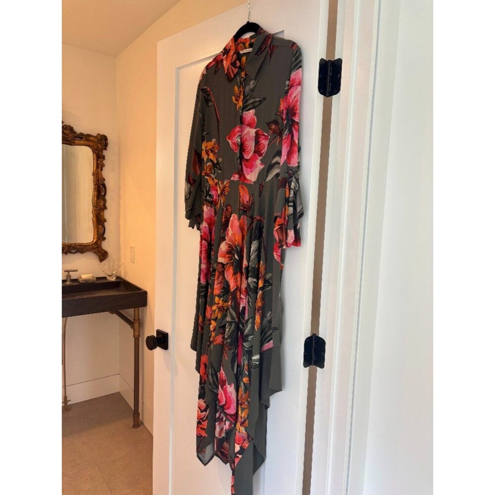 Soft Surroundings Floral High Low Shirt Dress XS Boho Fall Flowing